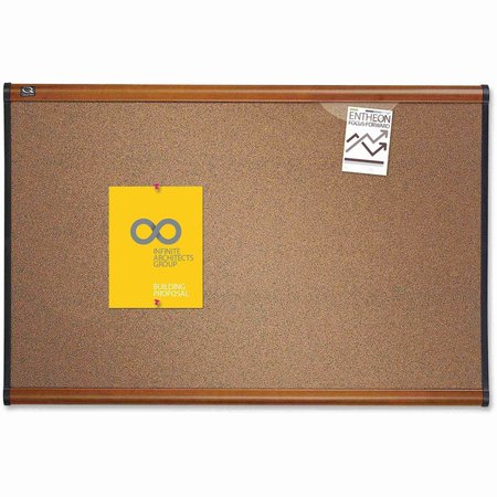 QUARTET Bulletin Board, 3'x2', Light Cherry Frame QRTB243LC